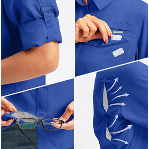 เสื้อตกปลาผู้หญิง แขนสั้น ผ้าโพลีเอสเตอร์ผสมสแปนเด็กซ์ ระบายอากาศได้ดี สไตล์ใหม่ล่าสุด พร้อมโลโก้สั่งทำได้ - Product Image 4