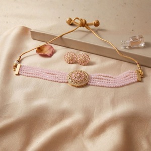 Parure de bijoux vintage en cristal rose et diamant, plaqué or rose, motif floral classique, pour fête, mariage, cadeau, pierre principale en platine - Product Image 3