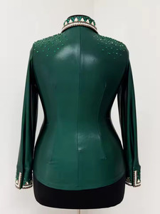 Luxury Cowgirl Western Show Shirt with Rhinestones for Rodeo Horse Show and Equestrian Events - Product Image 2