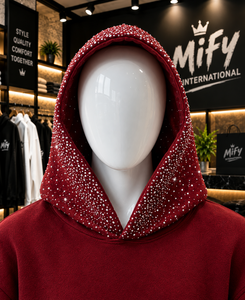 Sudadera con Capucha Personalizada con Pedrería y Logotipo Serigrafiado, Sudadera de Forro Polar Grueso, Fabricante de Ropa Personalizada - Product Image 5