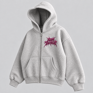 Sam Taktischer Grauer Zip-Up Hoodie Unisex Oversize Baumwolle French Terry Lässige Herbstkleidung Vordere Logo-Tasche Design Großhandelspreis - Product Image 4