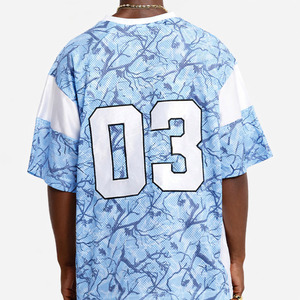 Maillot de football américain pour homme, camouflage Real Tree bleu clair, surdimensionné, 100 % polyester - Product Image 4