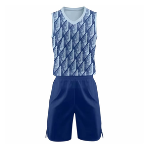 Conjunto de Camiseta de Baloncesto Sublimada para Hombre, Cuello en V, Sin Mangas, Estampado Geométrico, Secado Rápido, Poliéster, Uniformes para Todas las Temporadas - Product Image 2