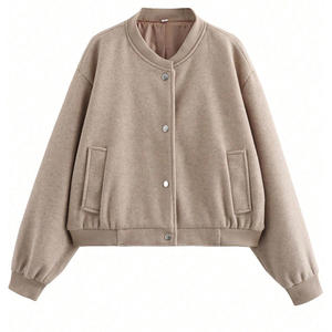เสื้อแจ็คเก็ตบอมเบอร์ผู้หญิงเกรดสินค้าคุณภาพ ผ้าเรียบแบบสั่งทำพิเศษ พร้อมซิป เหมาะสำหรับการพิมพ์ลายและการทำแคมเปญแบรนด์ - Product Image 1