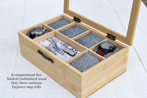 Wooden Watch <b>Box</b> Glass Lid 10 Slot Display Case Luxury Watch Organizer Hanging Eco Friendly Mens Watch Storage Gift Home Decor - Product Image 1
