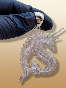 Colgante Personalizado de Plata de Ley 925 con Diamantes y Moissanita VVS, Estilo Hip Hop, con Nombre en Letras, Colgante Bling para Rapper - Product Image 6