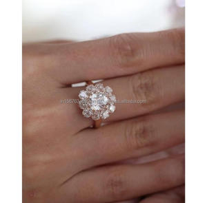 IGI/ Lab Grown <b>Cushion</b> Cut Diamond Vintage 14k White Gold Unisex Wedding/Engagement Ring Prong Setting Party-Worthy - Product Image 2