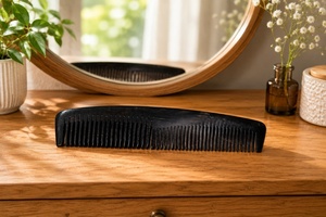 Peine de Lujo Hecho a Mano con Cuerno de Búfalo, Ecológico, Natural, Antiestático, Desenredante para Cabello, para Salón Profesional - Product Image 4