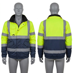 Veste de sécurité en polyester pour homme, jaune fluo, avec panneaux réfléchissants, vêtements de travail, broderie personnalisée, impression de logo, vêtements d'extérieur - Product Image 2