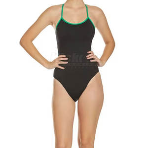 Traje de Baño de Una Pieza para Mujer, Cómodo y Ajustado, con Tela de Control de Humedad, Logotipo Frontal, Perfecto para Piscina y Playa - Product Image 3