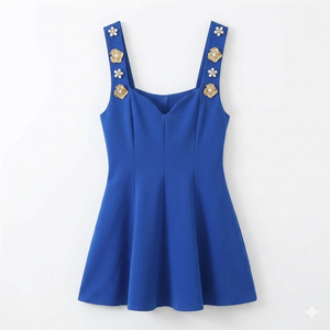 Fabricant CUSTOM - Robe sans manches pour femme, coupe ajustée, tenue d'été tendance, service OEM en gros, longueur standard - Product Image 1