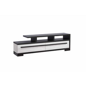 Consola de Entretenimiento de Diseño Moderno, Mueble para TV con Estante Abierto y Dos Cajones Espaciosos, Acabado en Madera de Ébano - Product Image 2