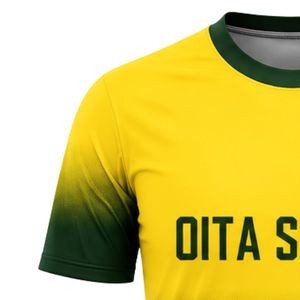 เสื้อฟุตบอลสีเหลืองเขียวแบบซับลิเมชั่นสำหรับผู้ชาย ชุดทีมฟุตบอลแขนสั้น ชุดกีฬา ชุดแข่งขัน เสื้อผ้ากีฬากลางแจ้ง - Product Image 3