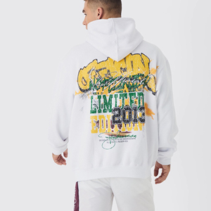 Sweat-shirt à capuche personnalisé pour homme OEM DTF, imprimé avec un motif graphique, streetwear décontracté à manches longues pour homme - Product Image 2