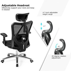 Sedia da Ufficio Moderna Girevole con Altezza Regolabile, Schienale Alto in Rete e Pelle - Product Image 6