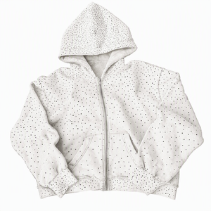 Sweat à capuche zippé à motif lettres jaunes, coupe classique, décontracté, unisexe, en molleton de coton tricoté, écoresponsable, style streetwear hiver - Product Image 5