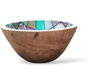 Bol de service en bois émaillé imprimé avec motif paon, nouvelle conception, pour restaurant, idéal pour la soupe - Product Image 3