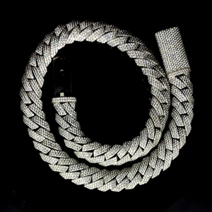 Collar de cadena cubana Miami de plata de ley 925 con moissanita VVS de 20 mm y 4 filas, probador de diamantes, rodio, para boda, Dropshipping - Product Image 3