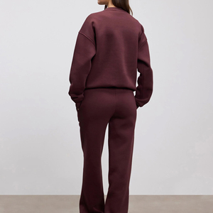 Factory Luxury Winter Women's Mock Neck High Quality Heavyweight 360 Gsm <b>Brushed</b> French Terry Cotton Eco-Friendly Breathable - Product Image 5