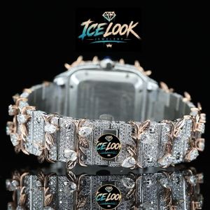 นาฬิกาข้อมือผู้ชาย ICELOOK หรูหรา สแตนเลสสตีล ทรงเหลี่ยม 40 มม. ระบบอนาล็อก ควอตซ์ เรืองแสง กระจกแซฟไฟร์ สาย 25 ซม. หัวเข็มขัด น้ำหนักเบา - Product Image 3