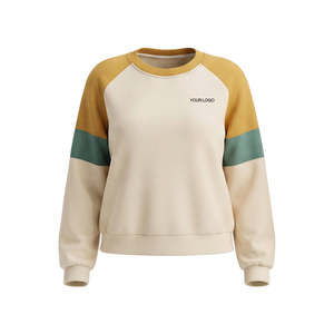 เสื้อสเวตเชิ้ตผู้หญิงแบบสั่งทำพิเศษ - แขนเสื้อแบบแร็กแลนตัดกัน - เสื้อพูลโอเวอร์แบบปรับแต่งได้ - Product Image 3