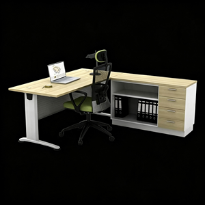 AY Office System 6 Feet Modern L-Shaped Durable Chipboard Melamine Office <b>Desk</b> for Commercial & Home Use - Product Image 4