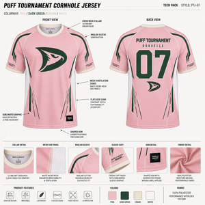 Custom 3D Puff Print Cornhole Team Jersey Polyester Mesh Sportswear Cornhole Shirt Custom Lightweight Team Uniforms - Product Image 5