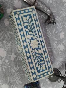 กล่องเก็บของลายดอกไม้ตกแต่งด้วยงานฝังกระดูกบนแผ่น MDF ผิวเรียบเนียน งานฝีมือสุดพิเศษ ของตกแต่งบ้าน ขายส่ง B2B - Product Image 5
