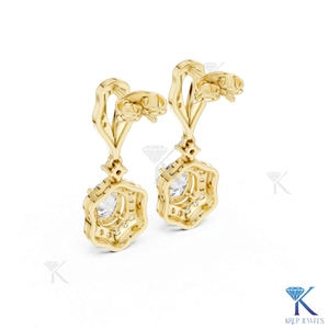 ต่างหูเพชรแล็บโกรว์ทรงบริลเลียนต์ ขอบหยักประดับเพชรแบบฮาโล ทองคำแท้ 14K 18K สำหรับผู้หญิง สไตล์วินเทจ เหมาะสำหรับงานแต่งงาน ของขวัญสำหรับเจ้าสาว เครื่องประดับ - Product Image 6