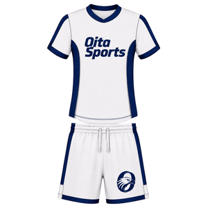 ชุดเสื้อเจอร์ซีย์รักบี้สีขาวกรมท่าพร้อมกางเกงขาสั้น แขนสั้น คอวี ชุดทีมแบบกำหนดเอง ระบายอากาศได้ดี ชุดกีฬาสำหรับฝึกซ้อม - Product Image 1