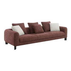 Divano da Soggiorno Mardi in Tweed Bordeaux con 3 Cuscini - Product Image 3