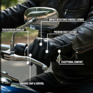 Guantes de Motocicleta de Cuero Hechos a Medida para Hombre, Antideslizantes, de Dedo Completo, de Secado Rápido, con Colores Personalizados de Alta Calidad - Product Image 6