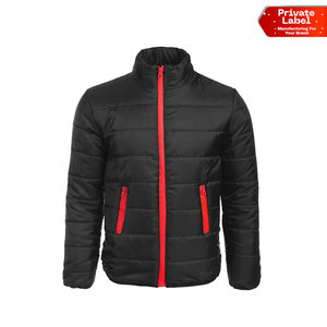 Chaqueta Acolchada Elástica con Capucha Desmontable y Bordado Personalizado, Chaqueta de Invierno para Equipo, Chaqueta Acolchada de Algodón con Capucha - Product Image 1