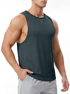Custom logo <b>Men's</b> <b>Black</b> Quick Dry Tank Top O-Neck Solid Sporty Knitted Sleeveless <b>Vest</b> - Product Image 2