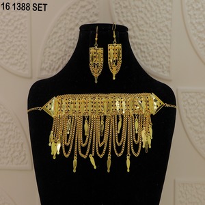 Ensemble de colliers arabes, bijoux du Moyen-Orient, collier en or de Dubaï, collier plaqué or, ensemble arabe traditionnel - Product Image 3