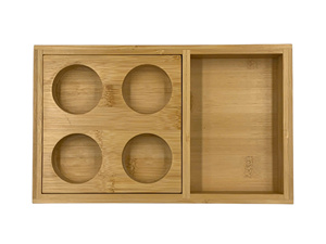 Plateau de spa en bambou personnalisé, support en bois pour pédicure avec 4 compartiments, plateau de service rectangulaire pour hôtel et salon - Product Image 2