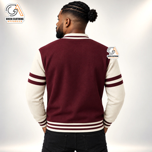 Vêtements grecs pour hommes, pull cardigan brodé de l'Université Alabama A&M, couleur marron, manches longues, col en V, 100% tricoté - Product Image 2