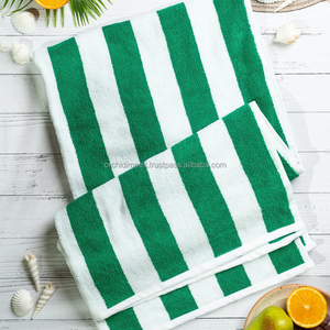 Toalla de playa de golf de algodón de rizo de gran tamaño para adultos teñido liso de rayas grandes conveniente para uso en golf o playa - Product Image 6