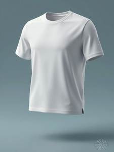 เสื้อยืดคอกลมแขนสั้นผู้ชายสีขาวสไตล์ผ้าฝ้ายธรรมดาสำหรับสวมใส่ลำลอง - Product Image 5