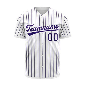 Maillot de baseball personnalisé à rayures blanches, numéros d'équipe, uniforme d'équipe, shorts, fabricant de vêtements de sport OEM - Product Image 1