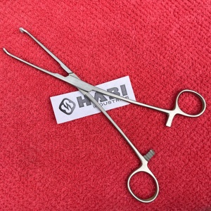 Pinzas Curvas de Acero Inoxidable para Uso Uterino, Pinza Quirúrgica, Instrumento Médico de Ginecología, Fabricante OEM Habi Industries - Product Image 3