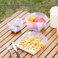 Ensemble de vaisselle de camping pliable en PP pour l'extérieur, assiette, bol, tasse portable, léger, compatible lave-vaisselle, support pour filtre à café, entonnoir