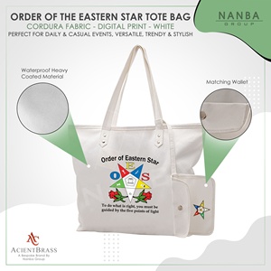 Sacs fourre-tout blancs imperméables Masonic Eastern Star avec broderie et fermeture éclair, fabrication OEM ODM sur mesure - Product Image 3