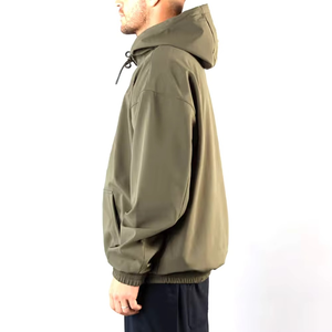 เสื้อฮู้ดผู้ชายสีเขียวมะกอก สีพื้น สไตล์ลำลอง ผ้าโพลีเอสเตอร์ 100% เฟรนช์เทอร์รี่ เหมาะสำหรับใส่ในฤดูใบไม้ร่วง - Product Image 3