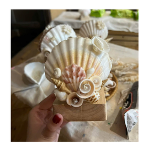 Rustic Handmade Scallop <b>Shell</b> Night <b>Light</b> Natural Seashell Table Lamp Coastal Accent Decor for Bedroom Hotel Homestay Resort - Product Image 5