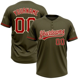Maillot de softball vert olive le plus vendu, 100 % polyester, maille respirante, col en V, logo personnalisé, nom de l'équipe, numéro du joueur, tailles XS-7XL - Product Image 1