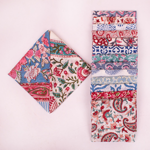 Soft Organic Cotton Bandana Scarf Hand Block Floral Print Eco-Friendly Breathable Unisex Wrap for Summer Hair Neck <b>Styling</b> - Product Image 2