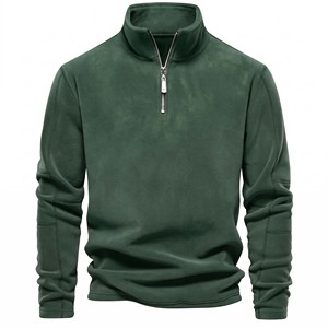 100% Pure Cashmere Men's Half-High Zipper Collar Warm Winter Thickened Solid Color Knitted Non-Iron Treatment <b>Sweater</b> - Product Image 5