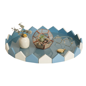 Plateau de service ottoman laqué coloré esthétique en gros, plateaux à café et à thé minimalistes, décoration créative personnalisée pour la maison Vietnam - Product Image 4