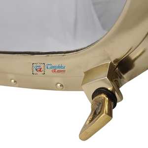 Espejo Decorativo de Pared con Forma de Ojo de Buey Rectangular de 15 Pulgadas, Hecho a Mano, de Aluminio Chapado en Oro, Estilo Náutico Art Deco, Ligero - Product Image 6